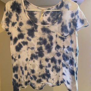 Size small blue abs white tie dye sweater